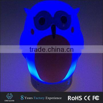 Best popular silicone owl shape wireless bluetooth speaker with led light