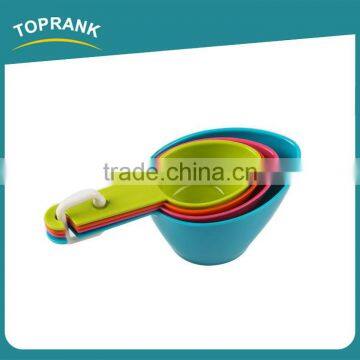 Toprank Colorful 4Pcs Measuring Cups and Spoons Set Plastic Measuring Tea Coffee Spoons In Various Sizes Measuring Scoop Set photo-3