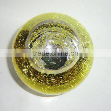 Party Decoration Hanging Yellow Sparkling Glass Polished Hollow Glass Ball photo-3