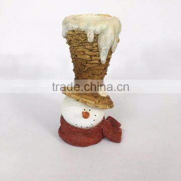Custom Resin Snowman With Opera Hat Candlestick Holder photo-2