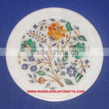 Marble Stone Inlay Antique Plate Decorative Marble Inlay Plate