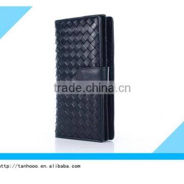 new products woven grain Women leather wallet