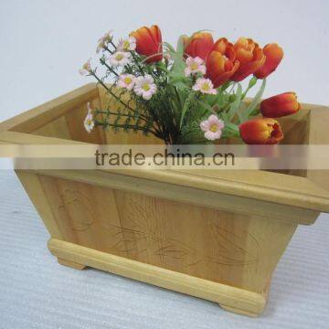 Custom antique white plant pots,outdoor wood flower pot