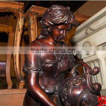 Bronze Lady Statue With Shell Water Fountain photo-2