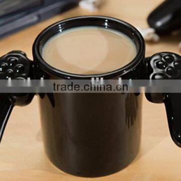 Creative gift Porcelain ceramic 3D game button double handle coffee cup mugs