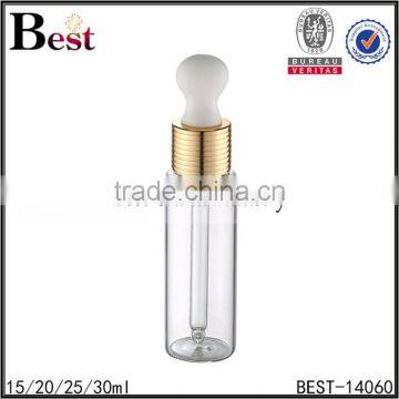 2017 Hot New Products Cosmetic Fragrance Perfume Glass Bottle 15ml 20ml 30ml Screw Gold Big Dropper Glass Perfume Bottle China photo-3