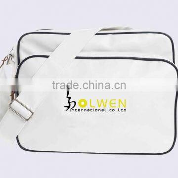 Solid PU Student Shoulder Bag