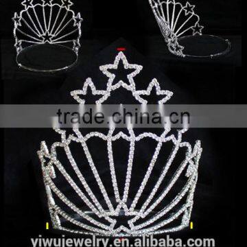 Full Round Princess Rhinestone Pageant Crowns Halo H172-126 photo-3