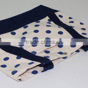2017 Canvas Tote Bag for Female - Polka Dot Print- Made in India photo-2