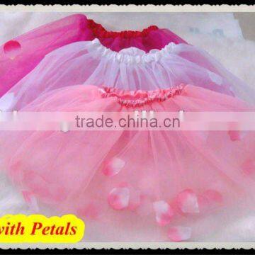 Infant /Toddler Lt Pink Fluffy Pettidress with petals girls tutu