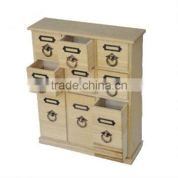Handmade Unfinished Wooden Tea Box With Drawer