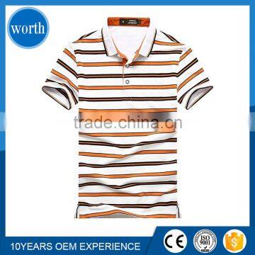 (Supima Polo T Shirt) 2017 Unique Stripe Design Different Styles Embroidery Branded Custom Polo T Shirts For Europe Market photo-3