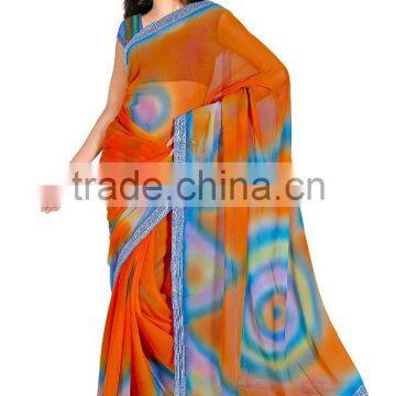 Printed Spray Designer Saree in Chiffon Fabric photo-3