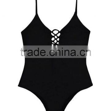Ladies Fashion Black One-piece Swimwear photo-5