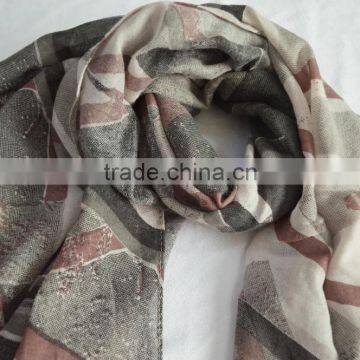 Fashion High Quality Women Viscose Print Geometric Pattern Designer Scarf photo-2