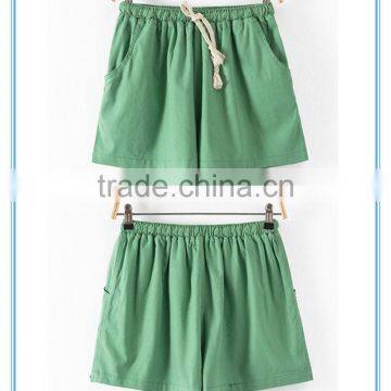 Wholesale Women Summer Beach Girl Cotton Linen Shorts 15 Colors Plus Size photo-5