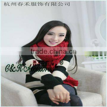 Popular Lovely Girl Winter Knitted Acrylic Scarf Factory in Knit Town photo-4