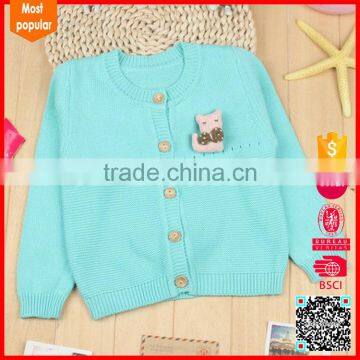 2016 custom 100cotton baby knitted cardigan