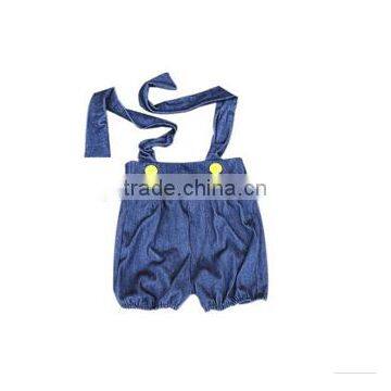 Boutique Blue Suspender Shorts Button Design Baby Boys Wearing Panties photo-4