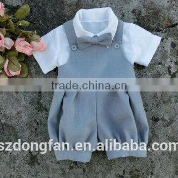 Baby Boy Romper Linen Baby Wedding Outfits Boys Formal Suit photo-2