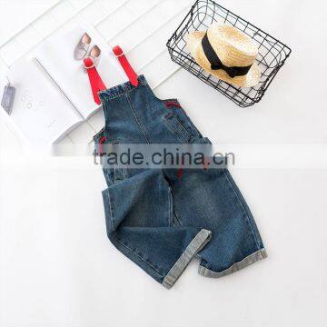 S17656A Classic Spring Autumn Children's Jeans Overalls photo-5