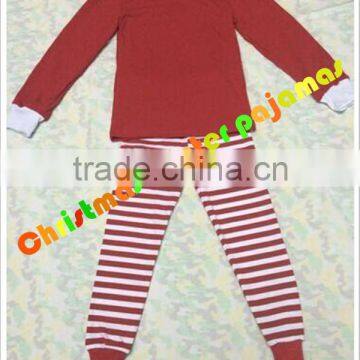 2015 Christmas pajamas outfits gigle moon remake Persnickety kids unisex stripe red sets