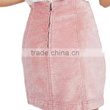2017 OEM Spring Elegant Velvet Micro Mini Skirt With Zipper photo-6