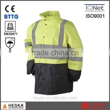 Wholesale 300D parka coat mens reflective hi vis safety jacket