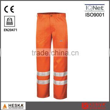 High visibility workwear hi vis safety work pants with ENISO 20471