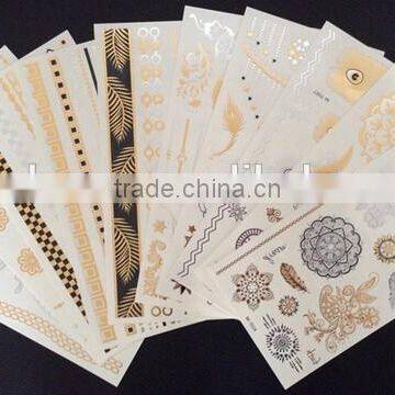2015 Hot Sale Gold and Silver Flash Tattoo Sticker photo-2
