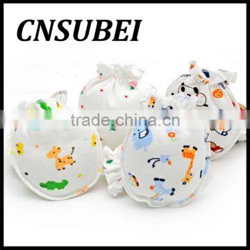 Newborn Baby Anti Grasping the Face Cartoon Cotton Glove,winter Glove Thermal Baby photo-5