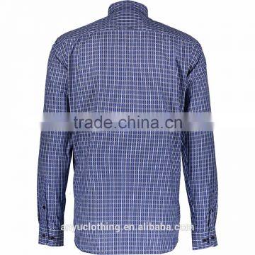Bulk Wholesale Tailored Blue Checked Slim Fitted Shirts Plus Sizes for Men photo-2
