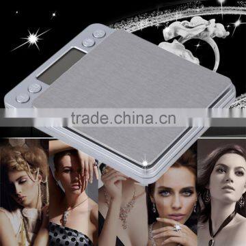 High Accuracy Mini Digital Scale Electronic Scale Platform Jewelry Gold Diamond Scale 500g/0.01g Weighing Balance Blue LCD photo-2