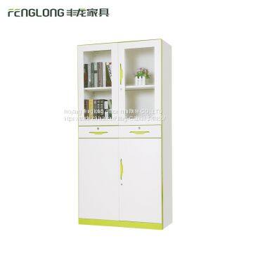 New Design Modern Glass Display File Cabinet 4 Door Storage Cabinet With 2 Drawers photo-4