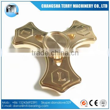 Brass Hand Tri-Spinner Fidget ADHD Focus Toy Torqbar For Kids Adults ADHD Autism