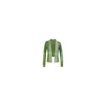 Custom made Green cotton cardigan sweater women fall Short Knit Sweater