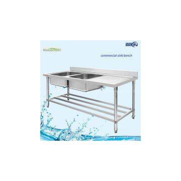 Double Bowl Kitchen Sink With Drainboard,Kitchen Sink,Stainless Steel Sink Table