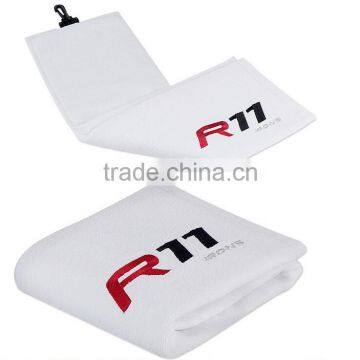 Plain White Golf Towel With Custom Logo Screenprinting photo-5