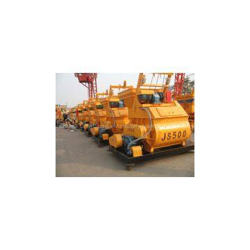 JS500 double axle concrete mixer horizontal twin shaft concrete mixer machine price