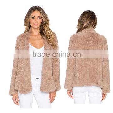 SJ419-01 Real Natural Color Rabbit Fur High Quliaty Wholesale and Retail Women Jacket