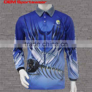 Custom made dye sublimation fishing jersey for leisure