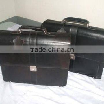 Genuine vintage cow leather briefcase leather bag