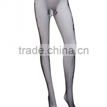 New Arrival Promotion Sexy Punk Fishnet With Rose Woman Black Tights