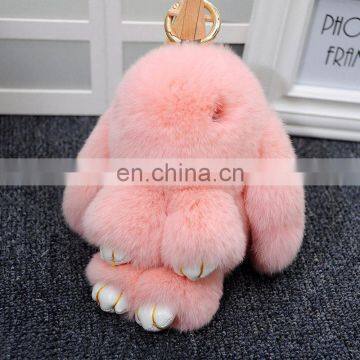 Cute Real Rex Rabbit Fur Copenhagen Rabbit Bag Charm for Decoration photo-4