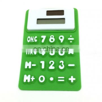 8 digital solar power flexible bendable silicone rubber calcucator for stationery