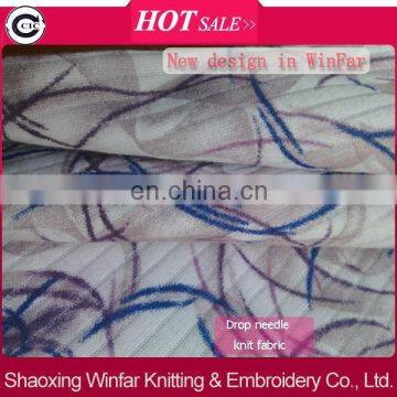 shaoxing winfar drop needle interlock polyester cotton flower pigment custom printed fabric