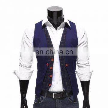 Latest Wholesale High Quality Men Slim Fit Formal Wedding Suit Vest Waistcoat Design photo-6