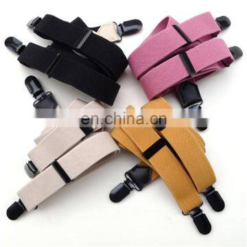 Wholesale Plain colorful metal clips suspenders