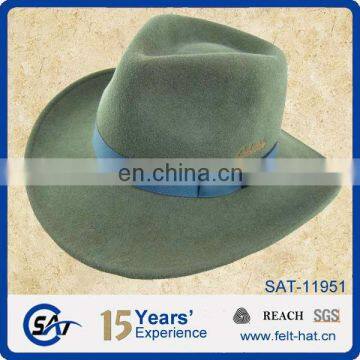 bargain price green wool felt cowboy hat for travel, outdoor hat