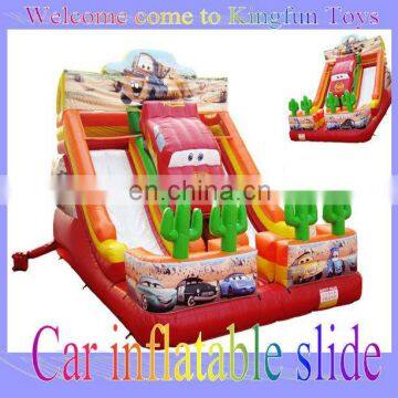 New arrival car inflatable slide for amusement park